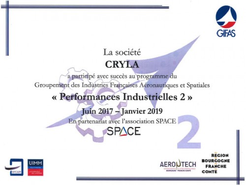 Cryla participe avec succès à la phase 2 du programme « Performances Industrielles » du Gifas